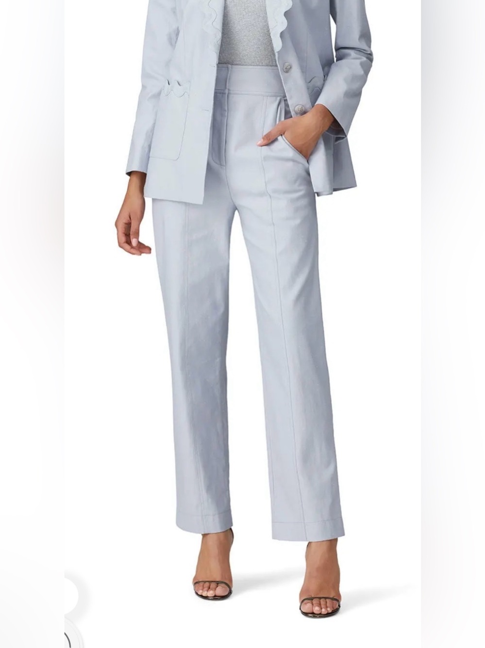 NWT | Rebecca Taylor Slub Denim High Rise Pant | Echo Blue | Sz 4 - Picture 13 of 15